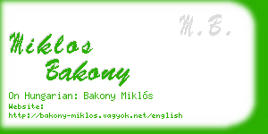 miklos bakony business card