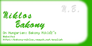 miklos bakony business card